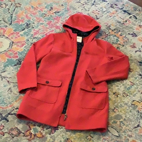 CARVE DESIGNS Red Festive Wool Blend Pea Coat M - Picture 3 of 11